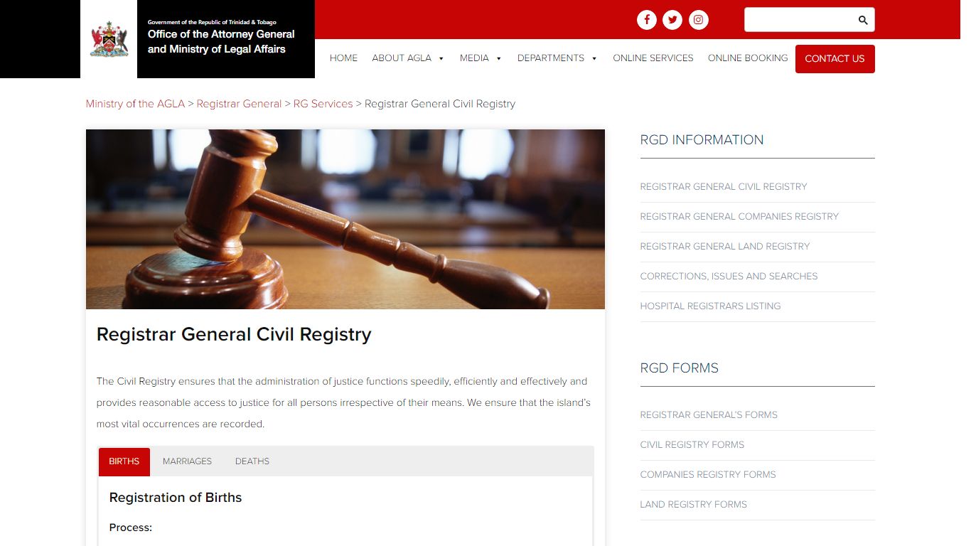 Registrar General Civil Registry – Ministry of the AGLA