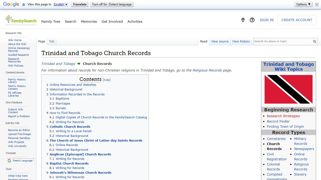 Trinidad and Tobago Church Records • FamilySearch